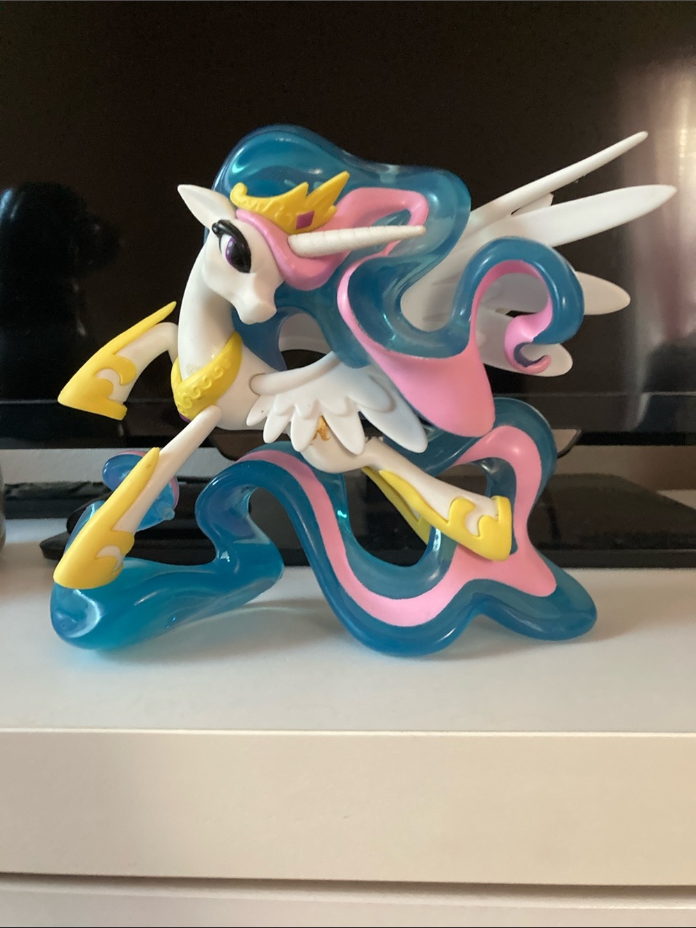 Princess Alicorn Figurine with Pink, Teal & White Mane